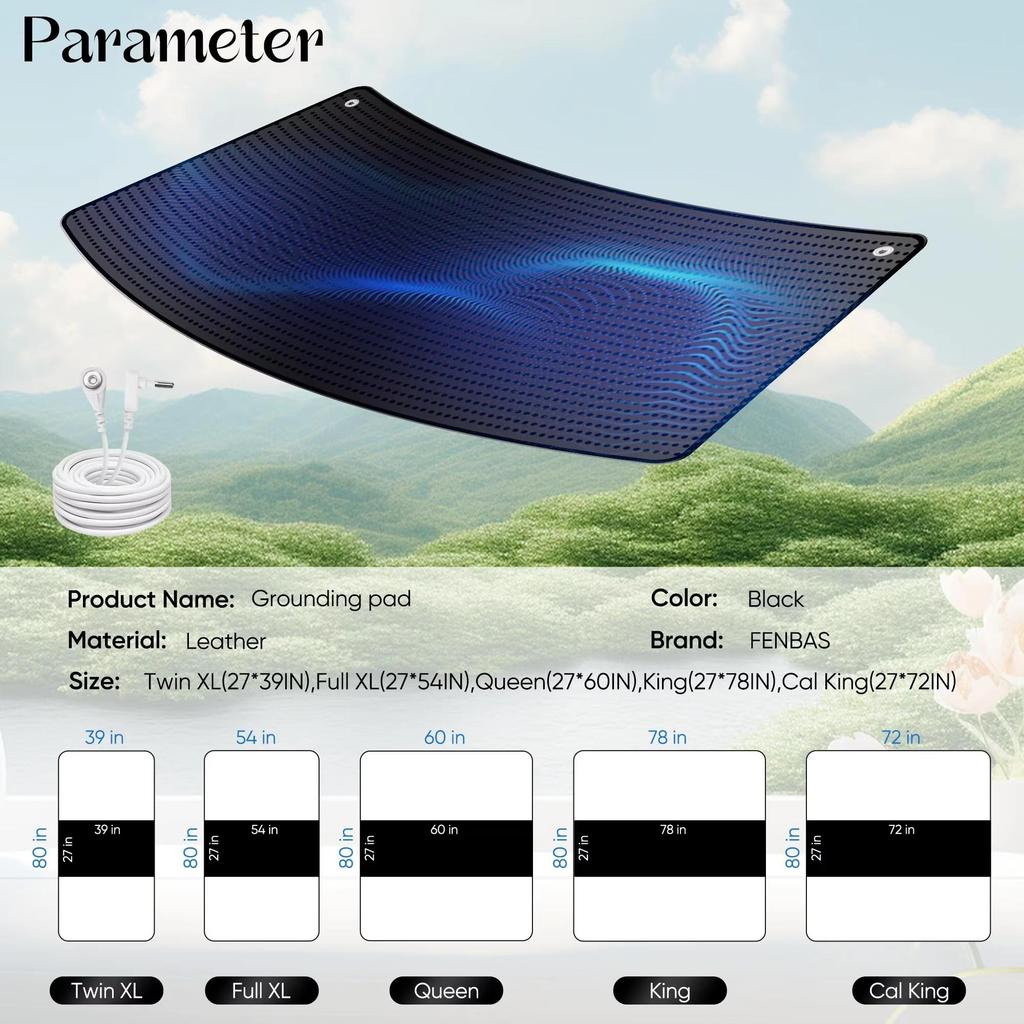 27×60 Grounding Mat for Better Sleep, Pain Relief and Stress Relief - Grounding Mat with Grounding Wire for Home Use To Relax