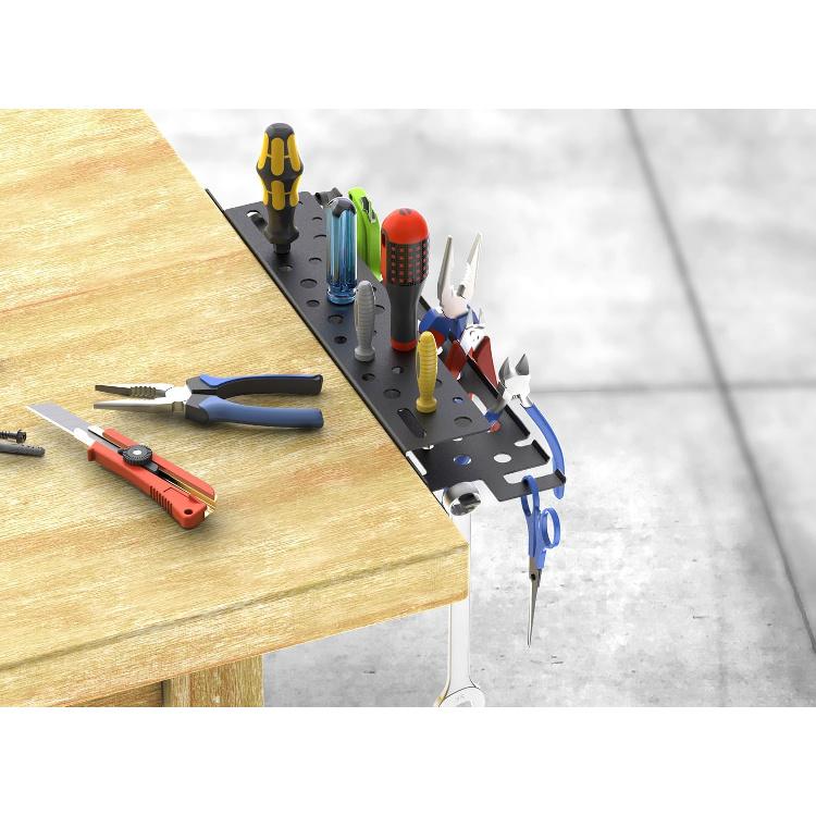 Wall Mount Tool Storage Rack, Screwdriver and Pliers Holder, Hand Tools Organizer, 17 inches, Black