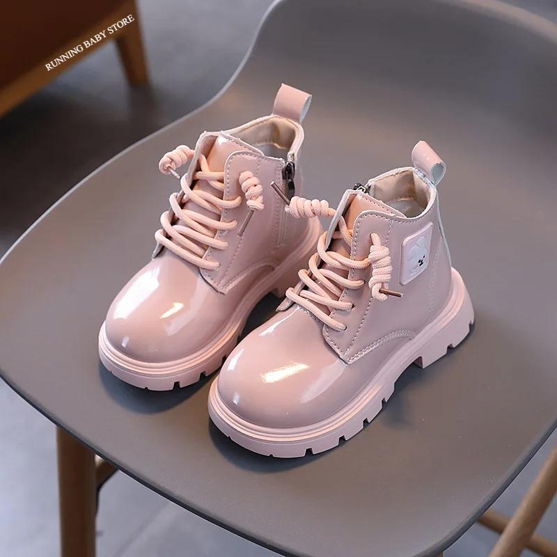 

Baby Kids Short Boots Girls Cartoon Rabbit Leather Children Fall New Fashion Boot Cozy Toddler Girl Soft Sole Bunny Shoes I09116 21 розовый