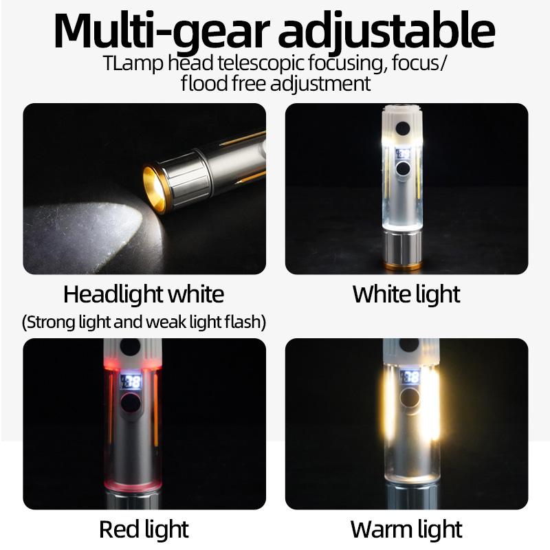 LED digital display multi-purpose travel camping lights work lights can be switched to support UBS charging.