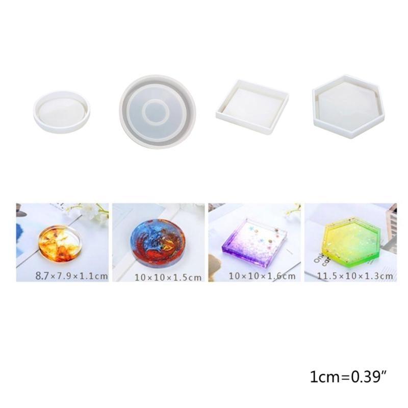 A52E DIY Epoxy Resin Bracket Holder Silicone Geometric Mold Handmade Gadgets Fondant Mould for Kids Adults