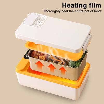 Electric Heated Lunch Box Cordless Insulated Lunch Container Rechargeable Portable Bento Box 1L Stainless Steel Container Leak Proof Food