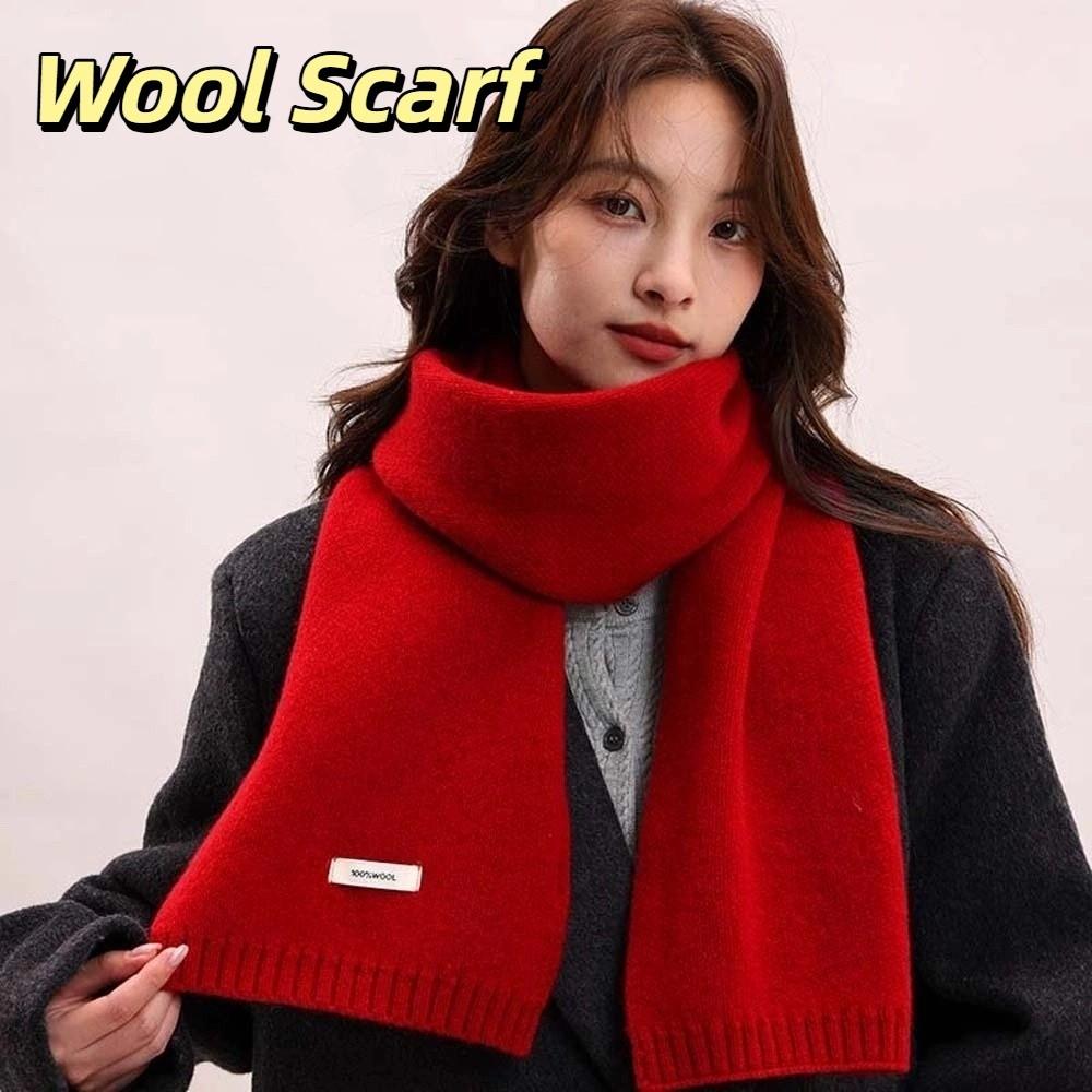 Solid Color Knitting Wool Scarf Cold-proof Winter Warmer Scarf Long Thickened Neckscarf  Couple