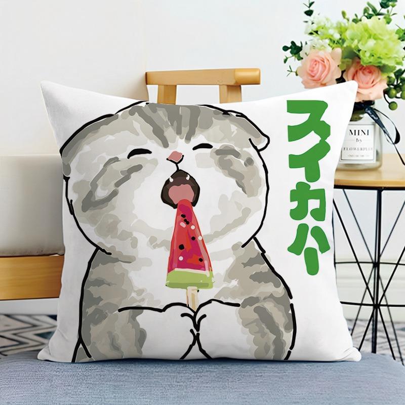 Cartoon Katze Druck Dekorative Kissenhülle Schlafzimmer Wohnzimmer Quadratische Kissenhülle