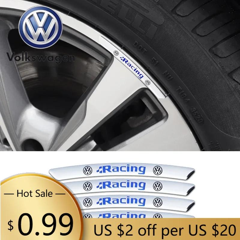 For VOLKSWAGEN VW 4PCS Car Wheel Tire Side Sticker for Volkswagen Polo Golf Jetta Beetle Tiguan Touran Passat MK7 MK5 Lavida San