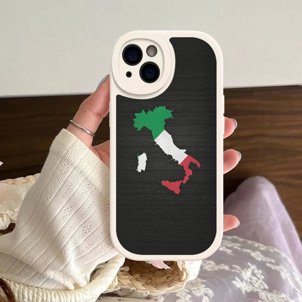 

Flag Italy Leather Phone Case For IPhone 16 16e 15 14 13 12 11 Pro Max Plus Mini Cover iphone 11