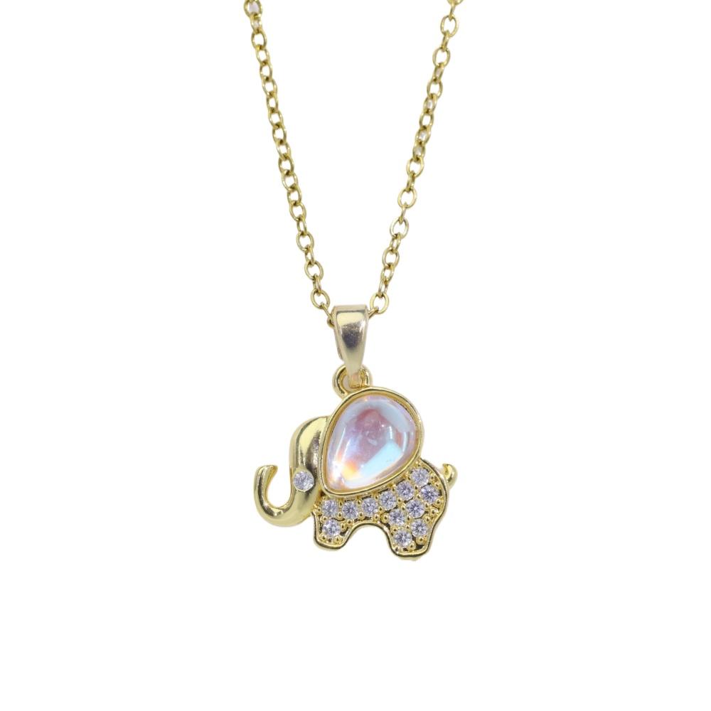 Cute Elephant Pendant Necklaces for Women Fashion Zirconia Necklace Wedding Party Jewelry Accessories