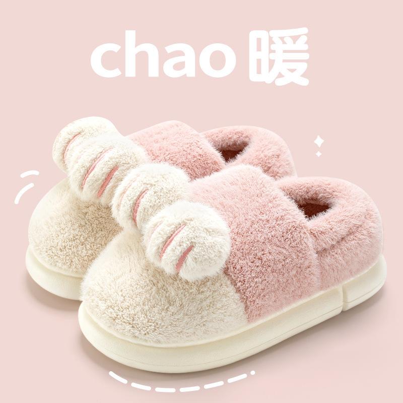 Bag Heel Cotton Slippers Men's Winter Cat Claw Home New Outer Wear Velvet Warm Winter Wool Cotton Shoes Women