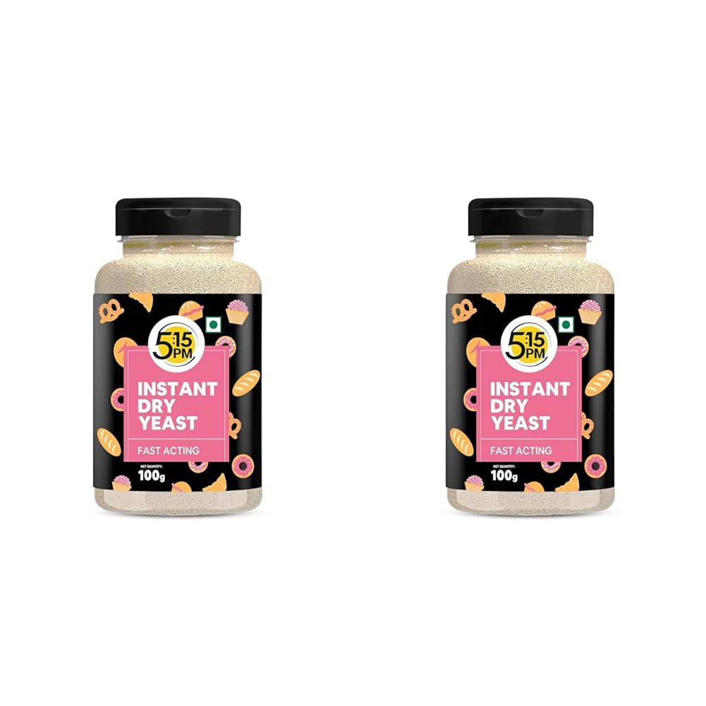 5:15PM Instant Dry Yeast Powder 100g X Pack of 2 | Active Yeast for Bread & Pizza Baking