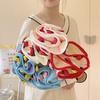 Rose Bouquet Hand Towel Hanging Hand Wipe Cloth Absorbent Decorative Hand Towel with Hanging Loop for Kitchen Bathroom