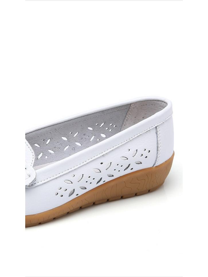 Summer Soft Wedge Leather Shoes for Middle-Aged and Elderly Women – Breathable Design