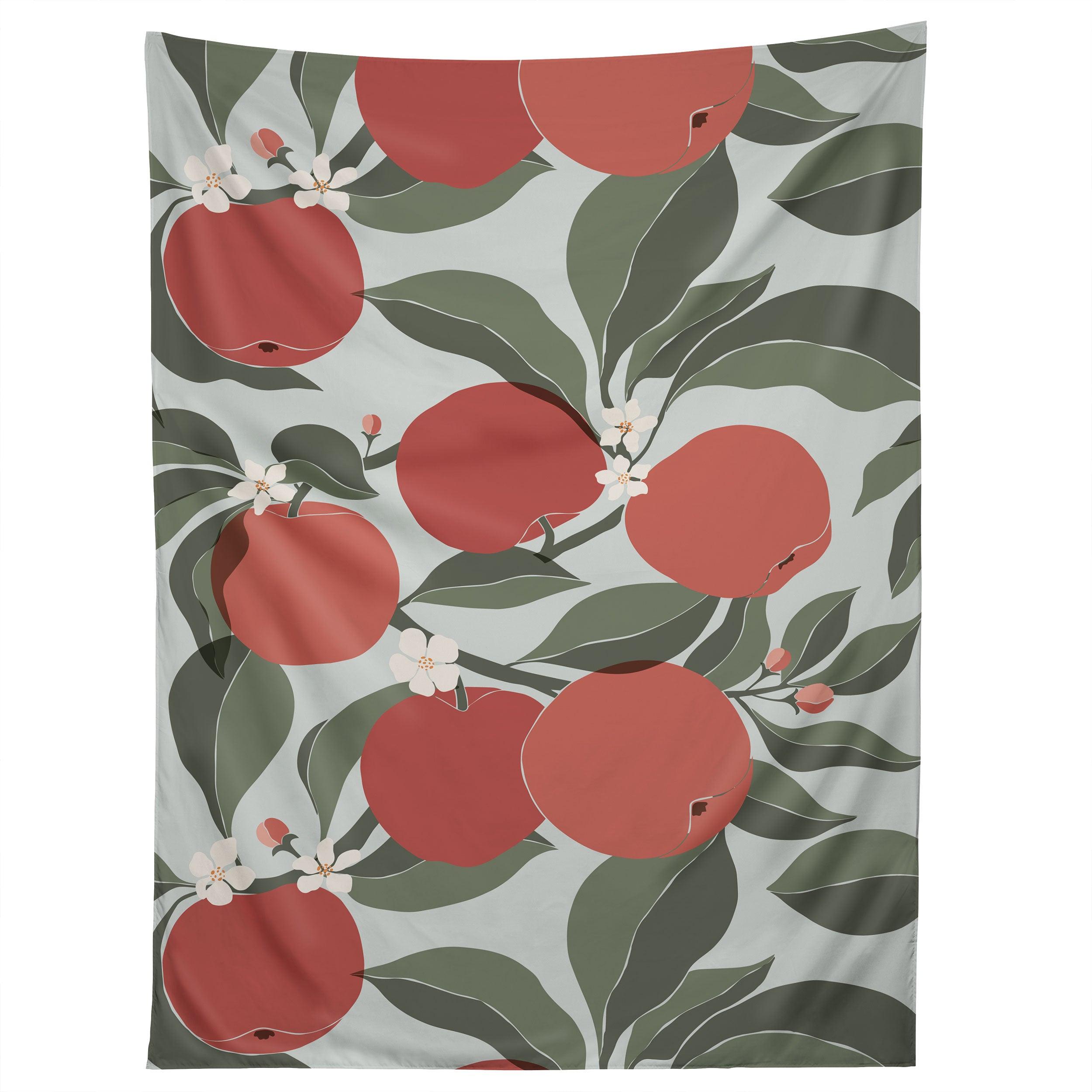 ABSTRACT RED APPLES tapestry 75x100