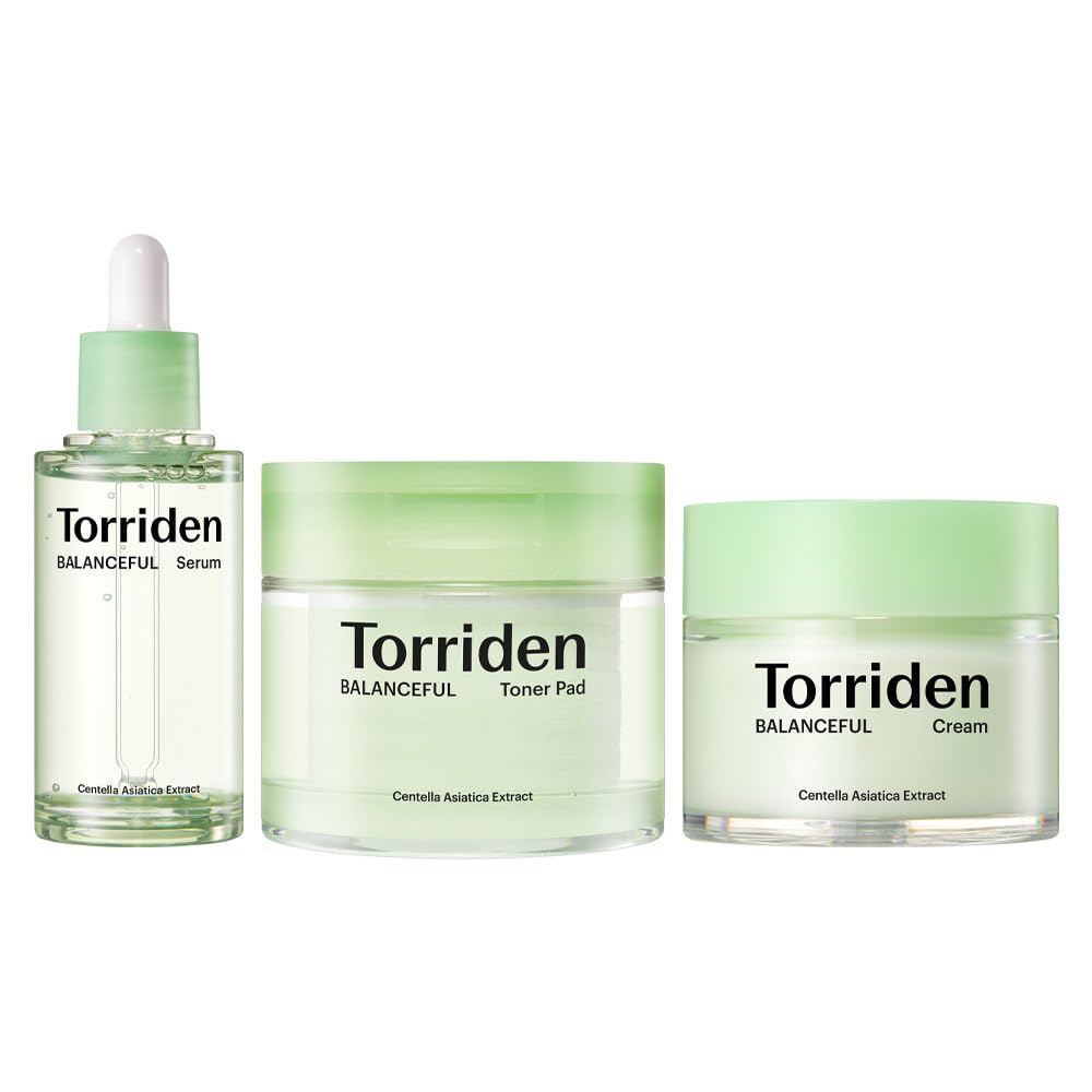 Torriden Balanceful Cica Serum 50ml + Toner Pads 60 sheets Cream 80ml 3-piece set exfoliating gel mild formula skin balance care irritation sensitive