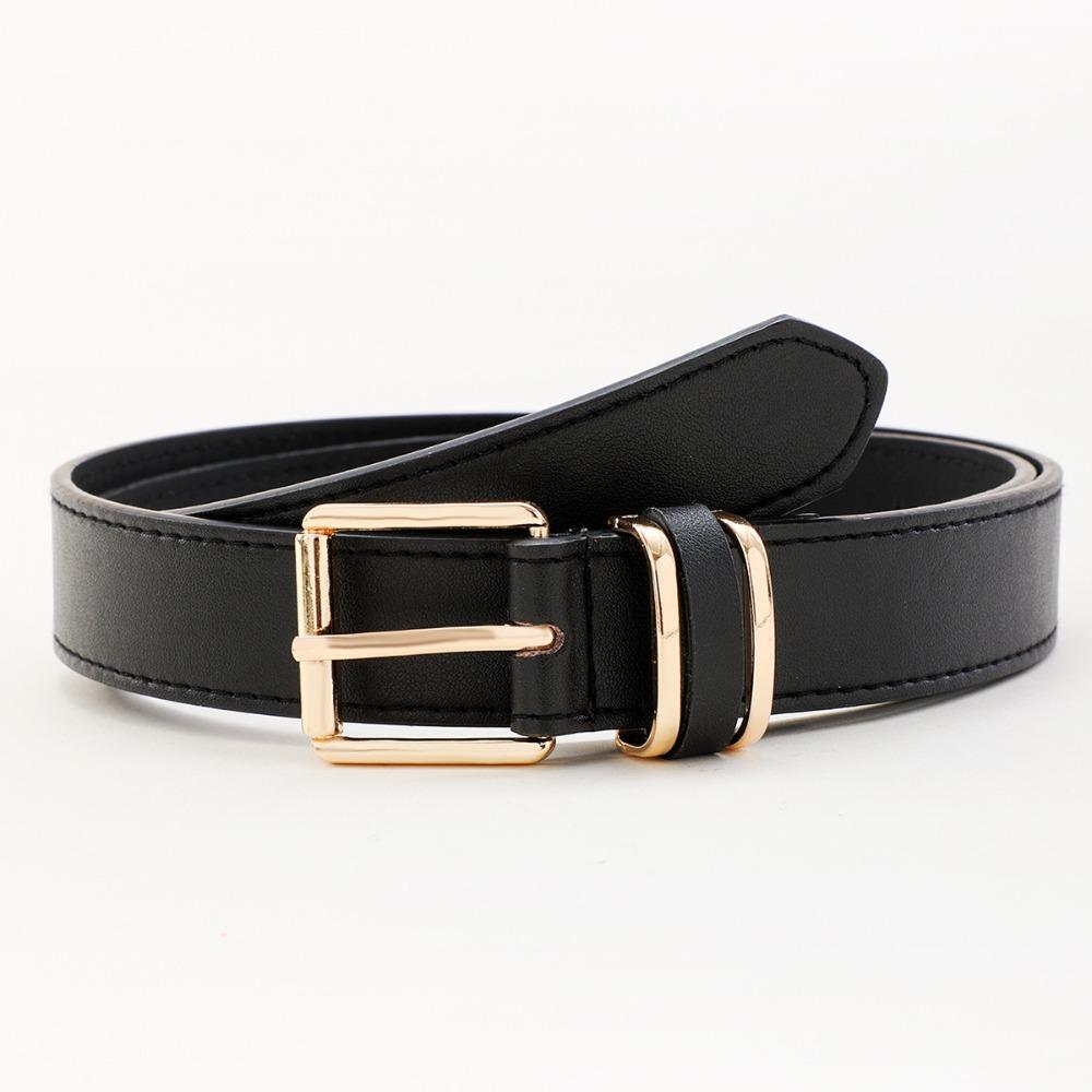 

Casual Leather Wide Belt Trendy Trouser Dress Belts Retro Pin Buckle Waistband Gifts black gold
