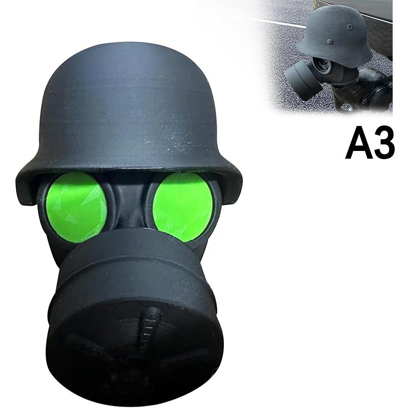 Trailer Hitch Cover With Steel Helmet And Gas Mask 3D Printed Trailer Hitch Ball Cover Prevent Receiver Tube From Rusting