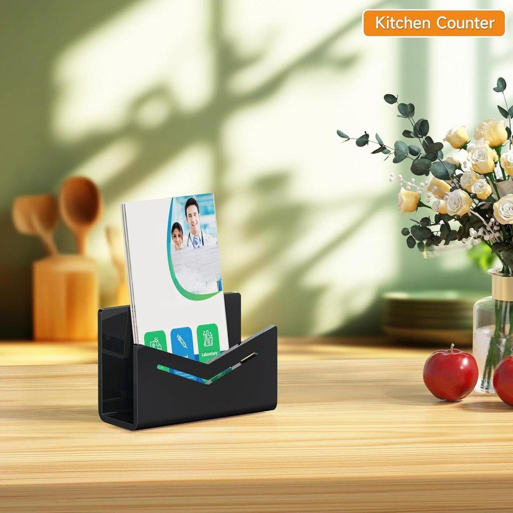 Desktop Letter Holder Acrylic Desk Letter Paper Storage Holder MultifunctionalFile Storage Rack Documents Organization For