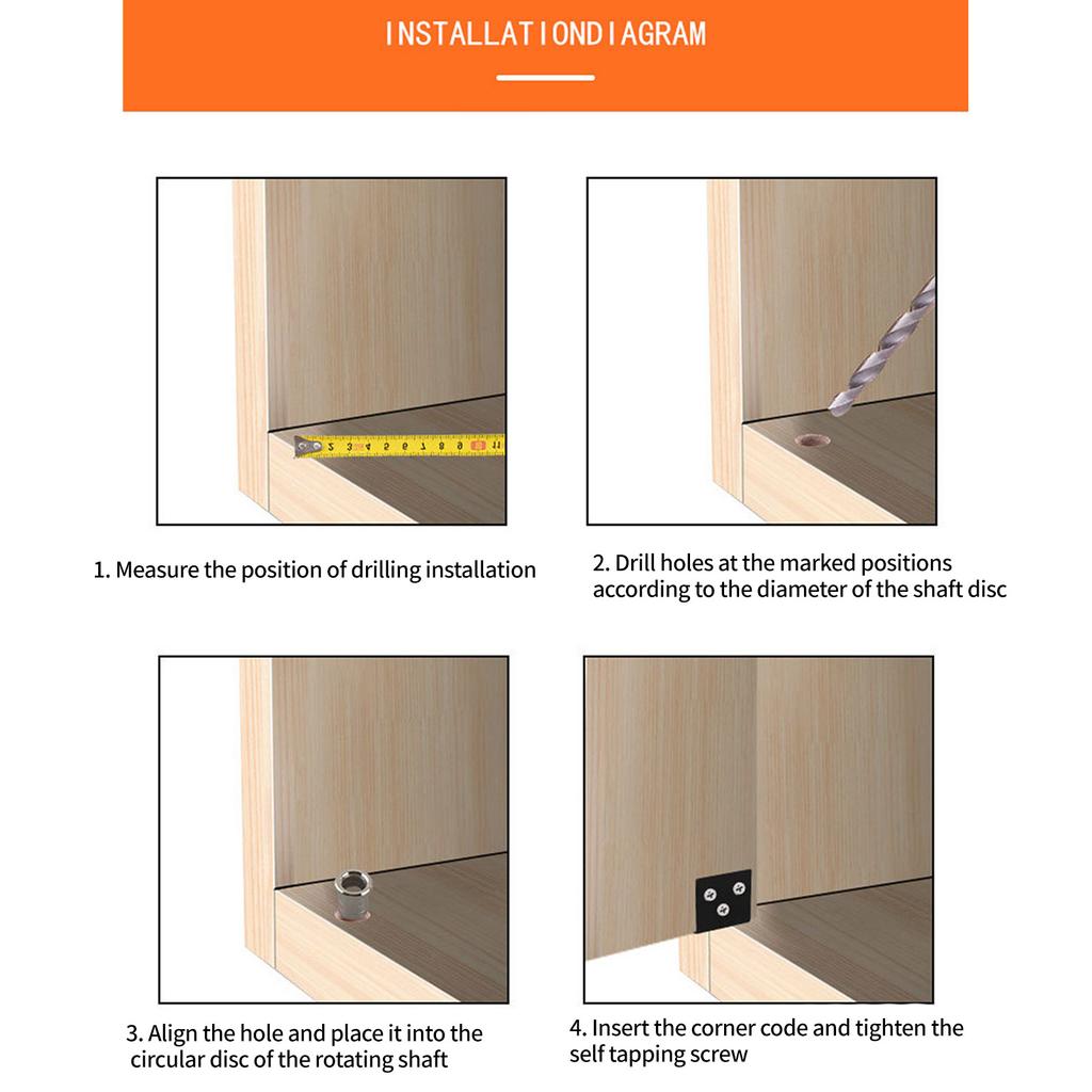 Pack of 4 Stainless Steel Rotating Corner Brackets for Furniture and Construction With High Corrosion Resistance