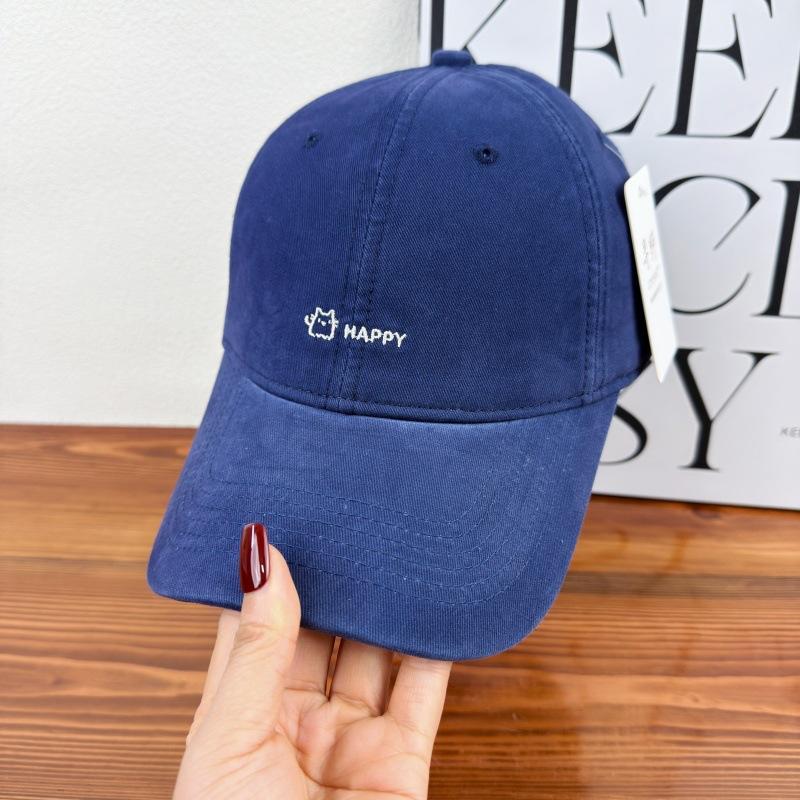 Simple and versatile embroidered letter baseball cap children spring and autumn fashion show face small big head circumference peaked cap men