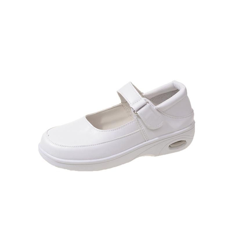 

Модные женские кожаные повседневные кроссовки, осенние белые рабочие туфли с мягкой подошвой для женщин, удобная женская обувь на открытом воздухе с полой платформой 35