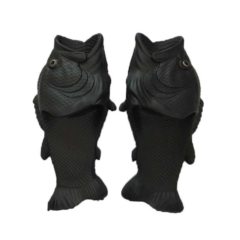 Designer de modă papuci de plajă cu pești femeie exterior amuzanți șlapi formă de animal femei vară papuc noutate sandală papuc unisex