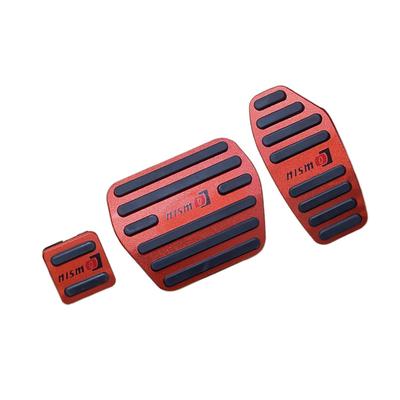 Nissan NISMO Automatic Transmission Aluminum Pedal and Handbrake and Red Covers, 3-Piece Set, Brake, Accelerator, Covers, Snap-On, Scratch-Resistant,