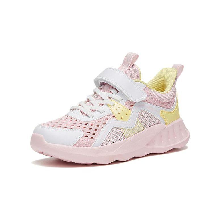 Anta Antiskid Shock Absorbing Wear Resistant Low Top Running Shoes Kids Sneakers Pink White Yellow A322325523J-2