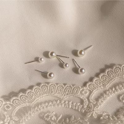 Women's Pearl Freshwater Earrings with Chain Ivory Silver