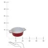 Clay Vessel, Round, Diameter 13.4 Cm, Red, With Handles