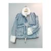 Women's White Fur Denim Jeans Jacket Coat