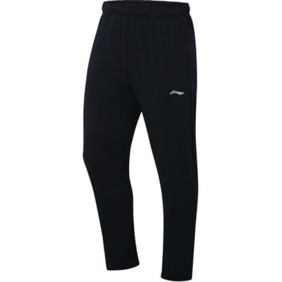 Li Ning Straight Leg Mid Rise Casual Knit Sports Pants Men Bottoms Black AKLUA75-3