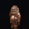 Miniature Buddha Statue of Shoki [Shoki, the Holy Lord of the Household] (Wooden: Boxwood) - Wood Carving, Buddhist Statue, Sculpture, Deity,