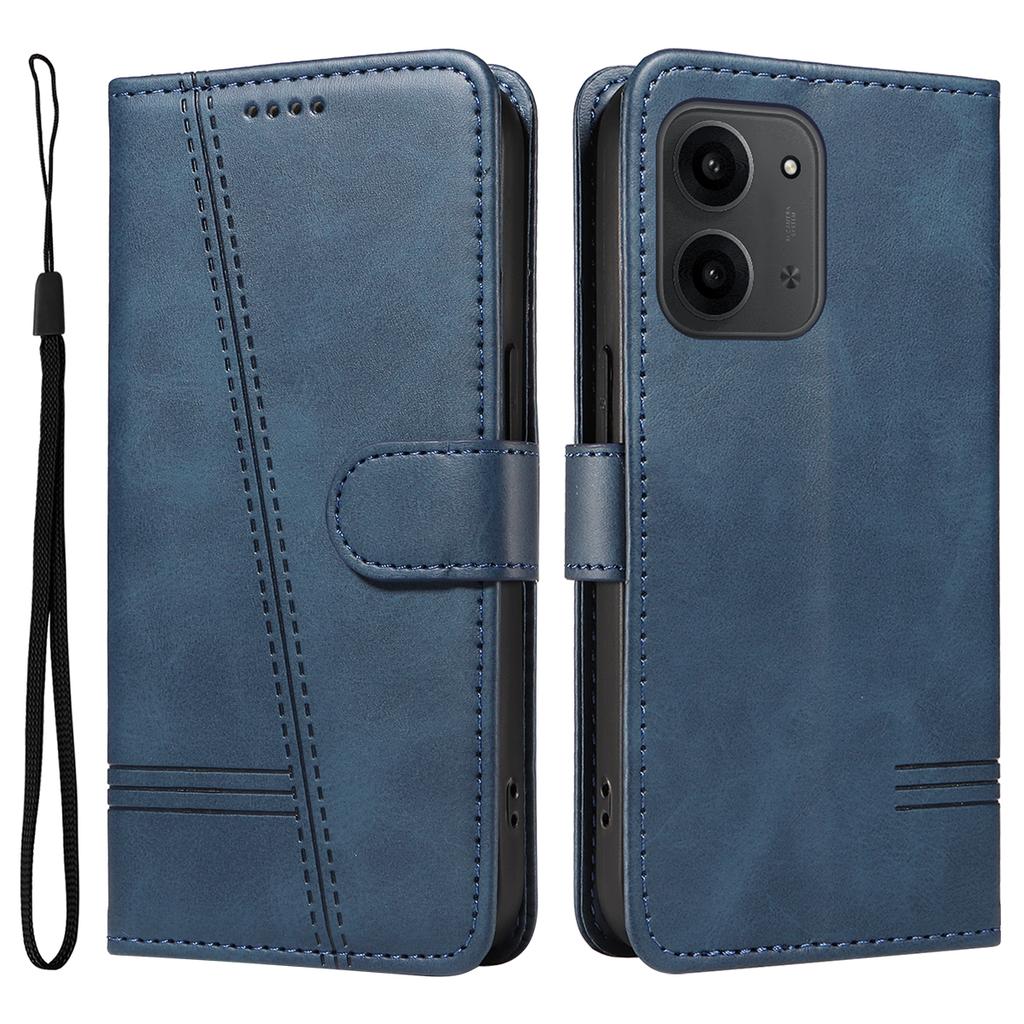 For Xiaomi Redmi 15C 4G (173mm) Wallet Case T-Shape Lines Leather Phone Cover Stand