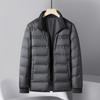 Męska kurtka puchowa z odpinaną podszewką z puchu gęsiego Zimowa Nowa Męska w średnim wieku Biznesowa Ciepła Jednoczęściowa Kurtka Trzy w jednym