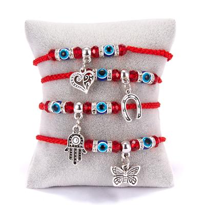 Lucky Eye Blue Evil Eye Charms Bracelet Red String Thread Rope Couple Friendship Bracelet Women Men Handmade Wish Jewelry Gift