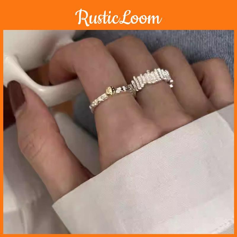 Modern Copper Geometric Ring For Women With Dazzling Pleated Design Ideal For Fashion Lovers