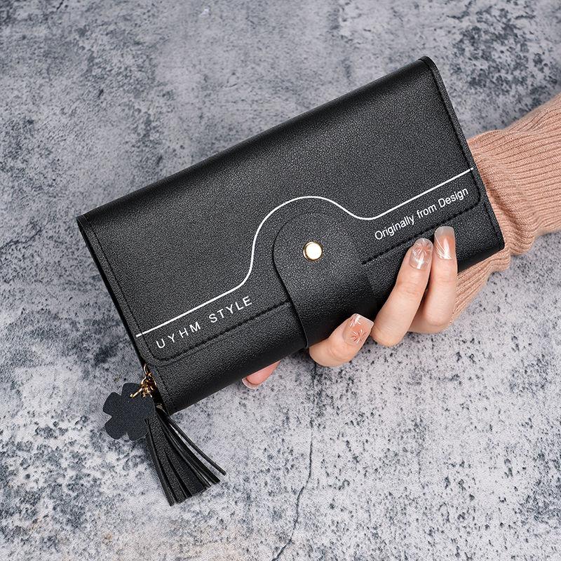Ins Style Wallet Women's Long 30% Folding Student Clutch Bag High Color Value
