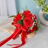 Wedding Bouquets Artificial Bride Bouquets for Wedding Party Centerpieces, Ceremony, Anniversary, Photography Props  Red