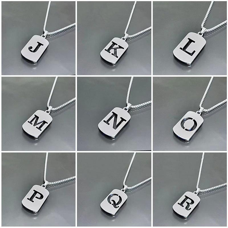 26 Letters English Titanium Steel Necklace Men'S And Women'S Versatile Sweater Sweater Chain Simple Fashion Collarbone Chain