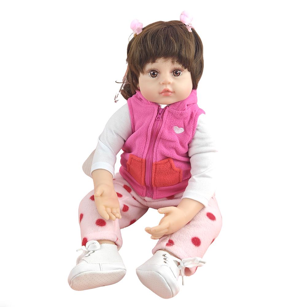 Realistic 60cm Silicone Baby Doll: Soft Cloth Body, Perfect Child Companion Toy & Birthday Gift