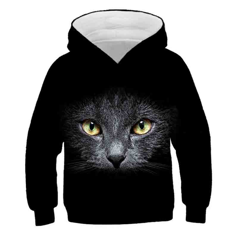Boys Girls Cute Cat 3D Print Hoodie Children Hooded Pullover Sweatshirt Fashion Child Hoodies Kids Casual Tops Clothing