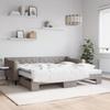 VidaXL Daybed with Trundle and Mattress Taupe 90x200 Cm Fabric 3197447