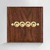 86 Type Wall Light Switch Panel Walnut Wood Brass Lever Wall Switch  Cafe Renovation