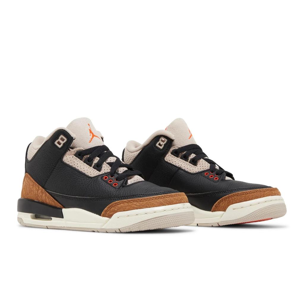 Air Jordan 3 Retro Grade School 'Desert Elephant' (Unisex) Black / Rush Orange / Fossil Stone / Sail Kids' Basketball Shoes DM0967 008