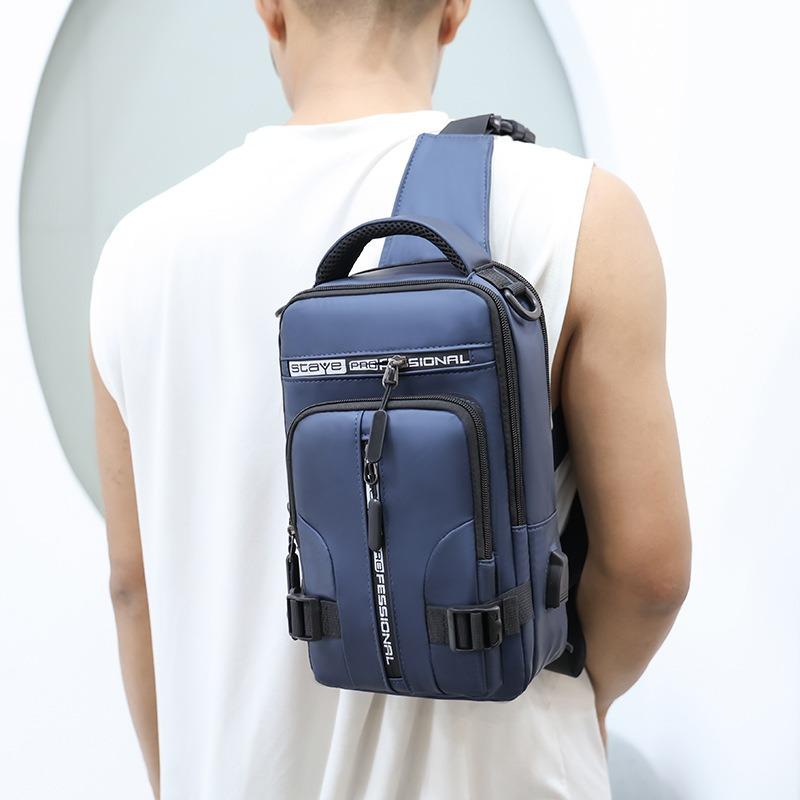 New men's outdoor backpack, multi-purpose breast bag, fashionable and casual shoulder messenger bag, trendy sports breast bag.