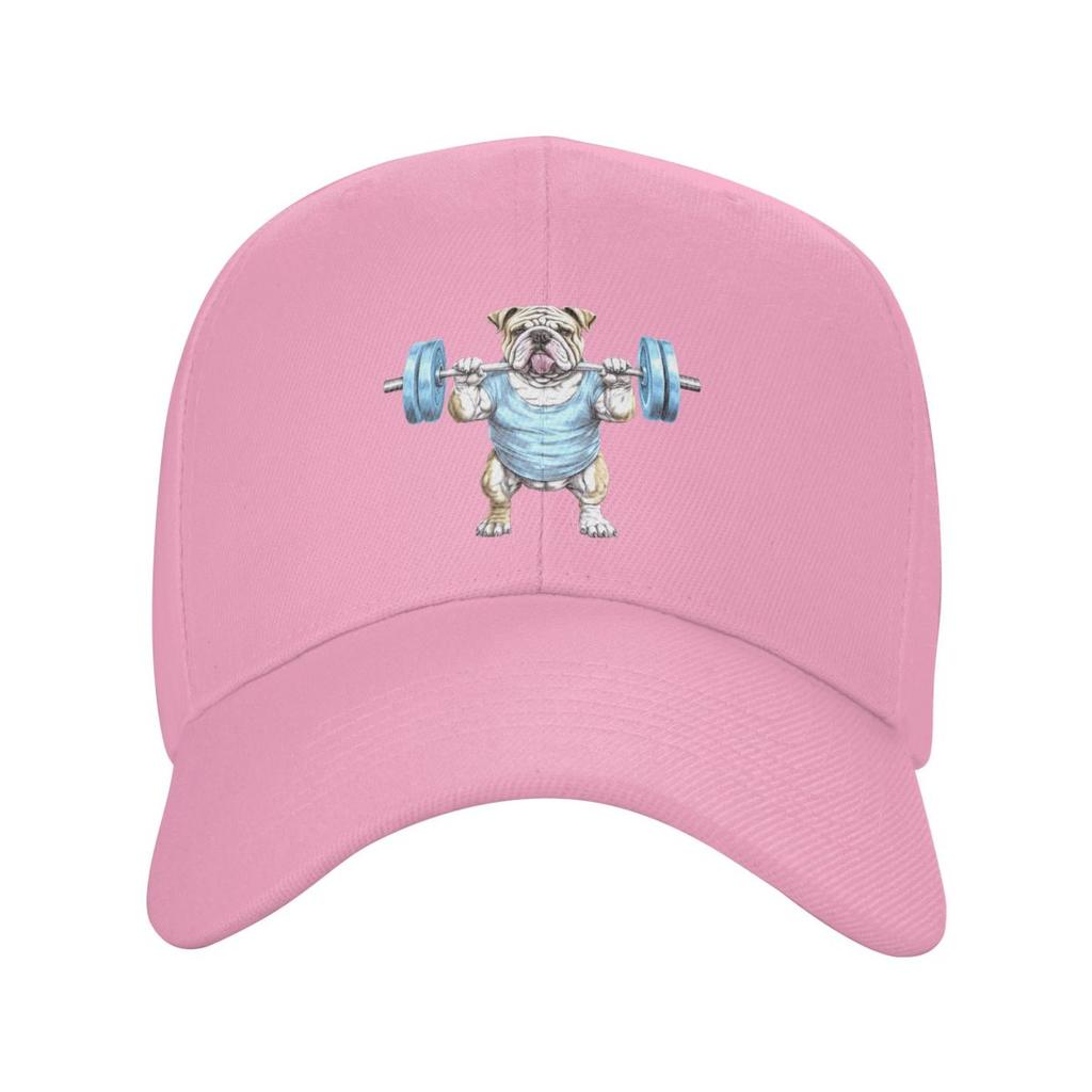 Pet English Bulldog Animal Weightlifting Baseball Caps Fashion Men Women Hats Outdoor Cap Streetwear Baseball Hat Casquette