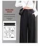Dámské 2025 Kalhoty k obleku s vysokým pasem, úzkého střihu, volné, splývavé, šedé nebo černé na jaro a podzim
