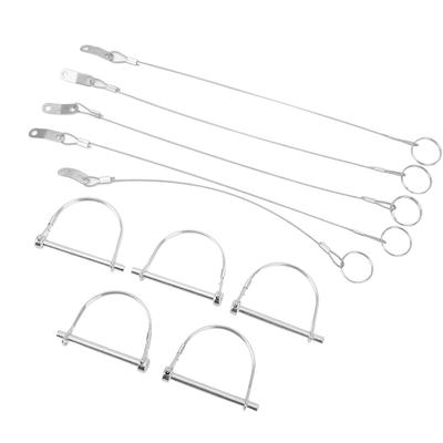 5 Piezas Pasador de Acoplamiento de Seguridad de Arco con Cadena Antiperdida Eje de Acero Inoxidable de 6 x 70 mm Pasador de Bloqueo para ATV UTV Camión Remolque