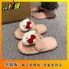 High-value Xiaoxiangfeng Flat-bottomed Cotton Slippers, New Models In Autumn and Winter 2025, Cute Cartoon Kitten Soft Bottom One-character Drag Girl