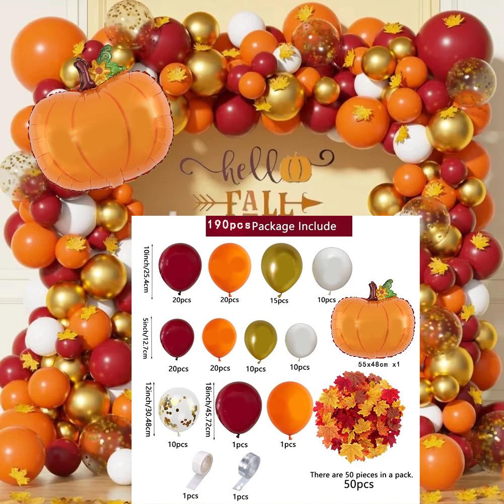 

Thanksgiving Orange Pumpkin Balloon Chain Set Autumn Theme Party Decoration Scene Arrangement Balloon Supplies Thanksgiving Pumpkin Balloon Chain Set