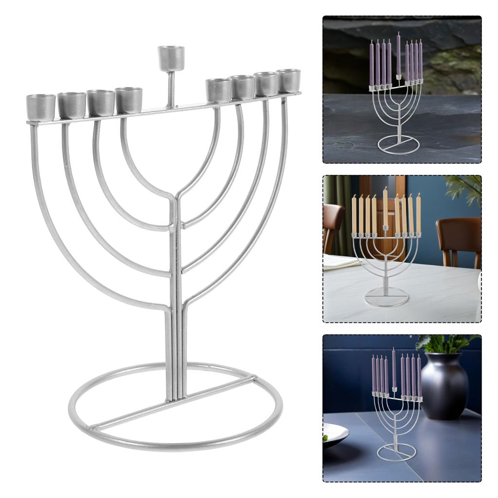 Table Je Candlestick Holder Hanukkah Decoration Menorah Golden Delicate Candelabra Menorah For Desk Cabinet Living Room